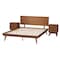 Baxton Studio Melora Mid-Century Modern Walnut Brown Finished Wood and Rattan Full Size 3-Piece Bedroom Set 241-9800-9801-11298-ZORO - alternate 6